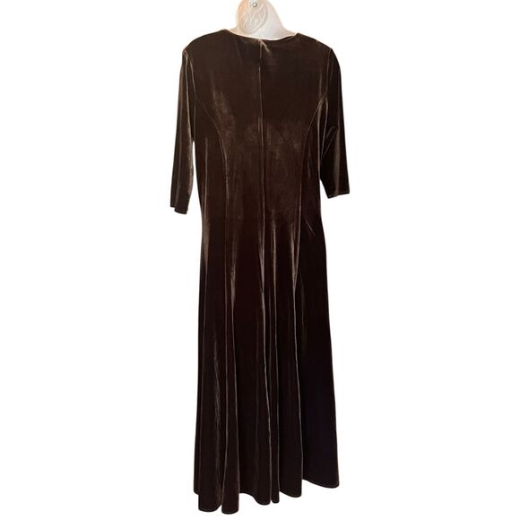 Chadwick's of Boston Brown Velvet Maxi Dress Sz M Fairy Forest Whimsigoth Castle - Picture 6 of 16